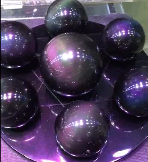 天然彩虹眼黑曜石七星阵